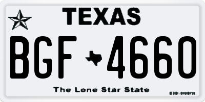 TX license plate BGF4660