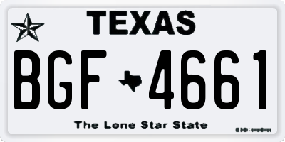 TX license plate BGF4661