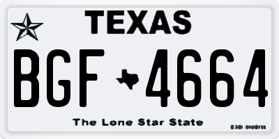 TX license plate BGF4664