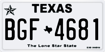 TX license plate BGF4681