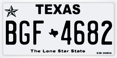 TX license plate BGF4682