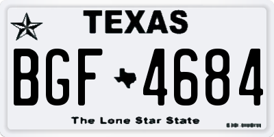TX license plate BGF4684