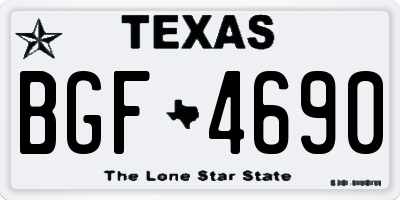TX license plate BGF4690