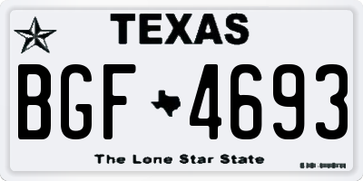 TX license plate BGF4693