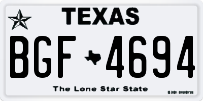 TX license plate BGF4694