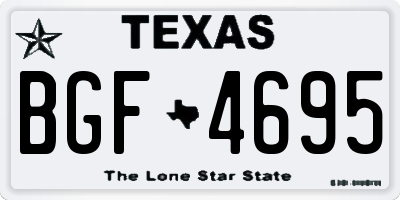 TX license plate BGF4695
