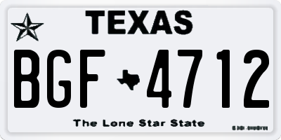 TX license plate BGF4712