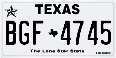 TX license plate BGF4745