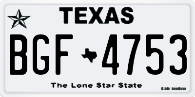 TX license plate BGF4753