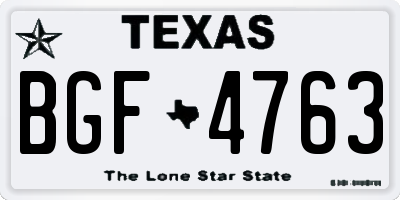 TX license plate BGF4763