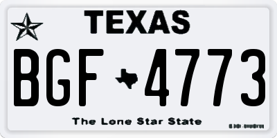 TX license plate BGF4773