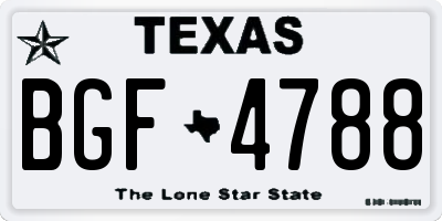 TX license plate BGF4788