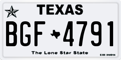 TX license plate BGF4791