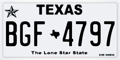 TX license plate BGF4797
