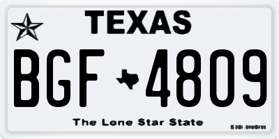TX license plate BGF4809