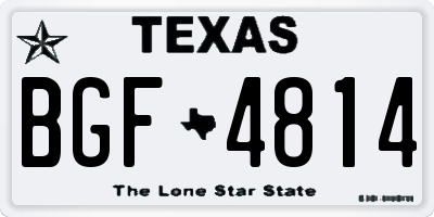TX license plate BGF4814