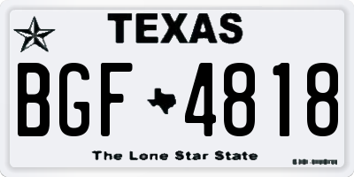 TX license plate BGF4818