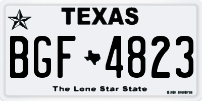 TX license plate BGF4823