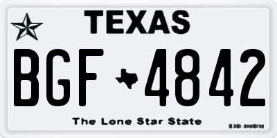 TX license plate BGF4842