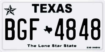 TX license plate BGF4848