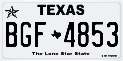 TX license plate BGF4853