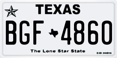 TX license plate BGF4860