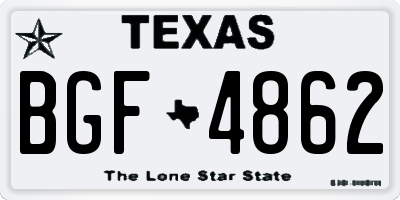 TX license plate BGF4862