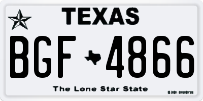 TX license plate BGF4866