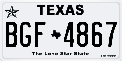 TX license plate BGF4867