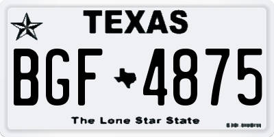 TX license plate BGF4875