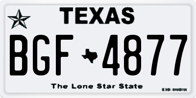 TX license plate BGF4877