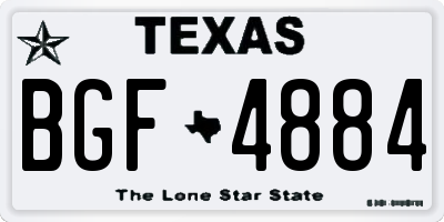 TX license plate BGF4884