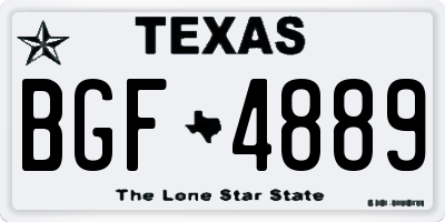 TX license plate BGF4889