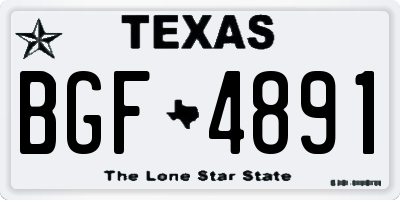 TX license plate BGF4891
