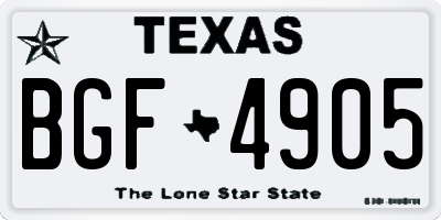 TX license plate BGF4905