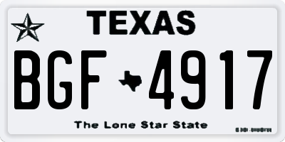 TX license plate BGF4917