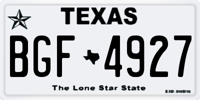 TX license plate BGF4927