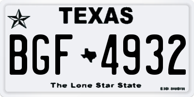 TX license plate BGF4932