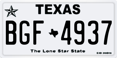 TX license plate BGF4937