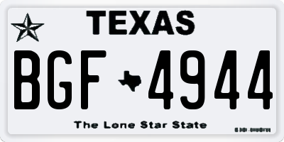 TX license plate BGF4944