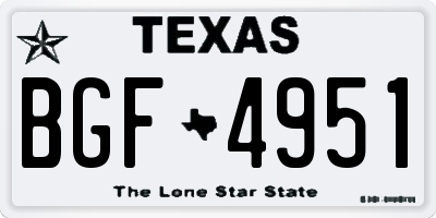 TX license plate BGF4951