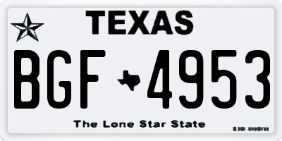 TX license plate BGF4953