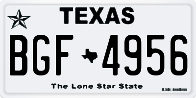 TX license plate BGF4956