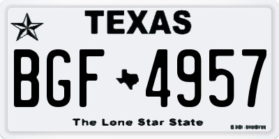 TX license plate BGF4957