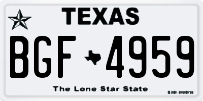 TX license plate BGF4959