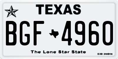 TX license plate BGF4960