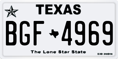 TX license plate BGF4969