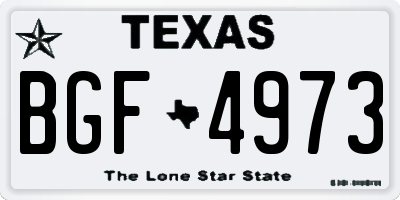 TX license plate BGF4973