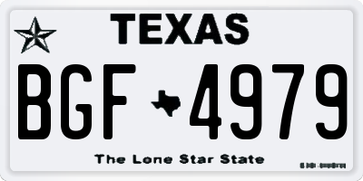 TX license plate BGF4979