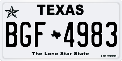 TX license plate BGF4983